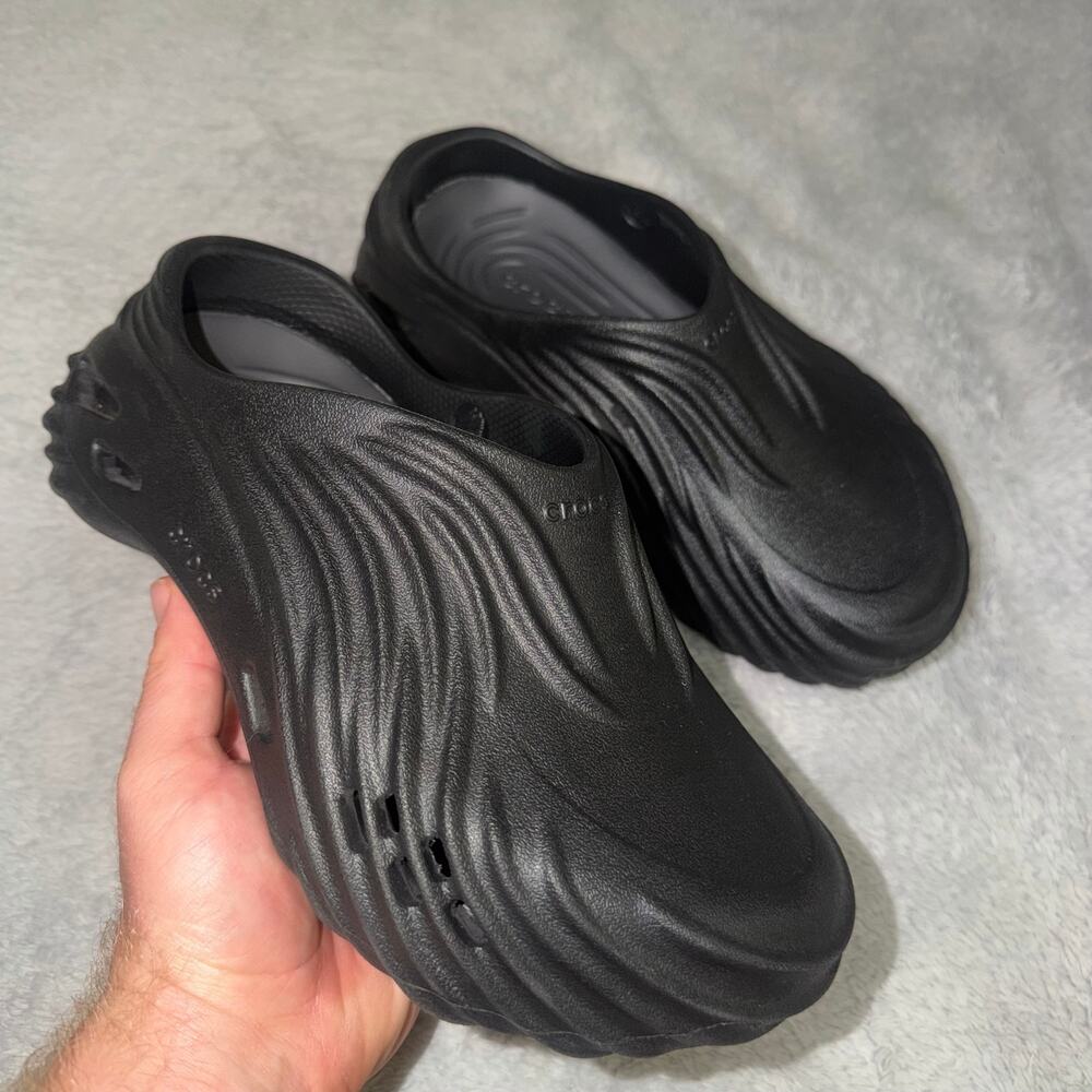 Crocs Echo Wave Clog Black Slip On Shoes Men’s 5 Women’s 7